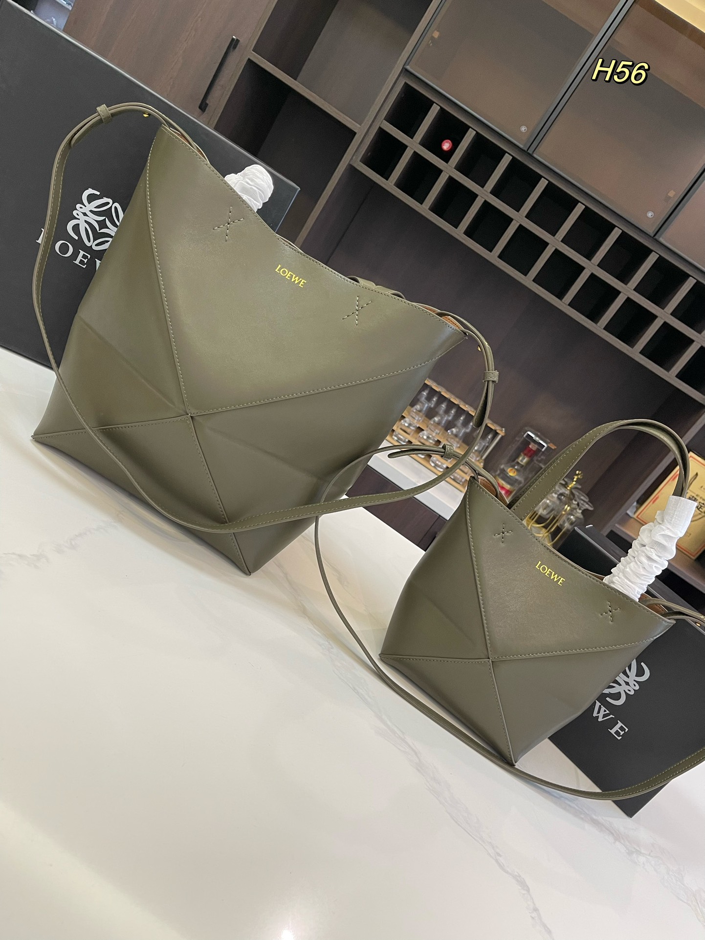 L-E Puzzle tote bag Foldable shopping bag with canvas liner