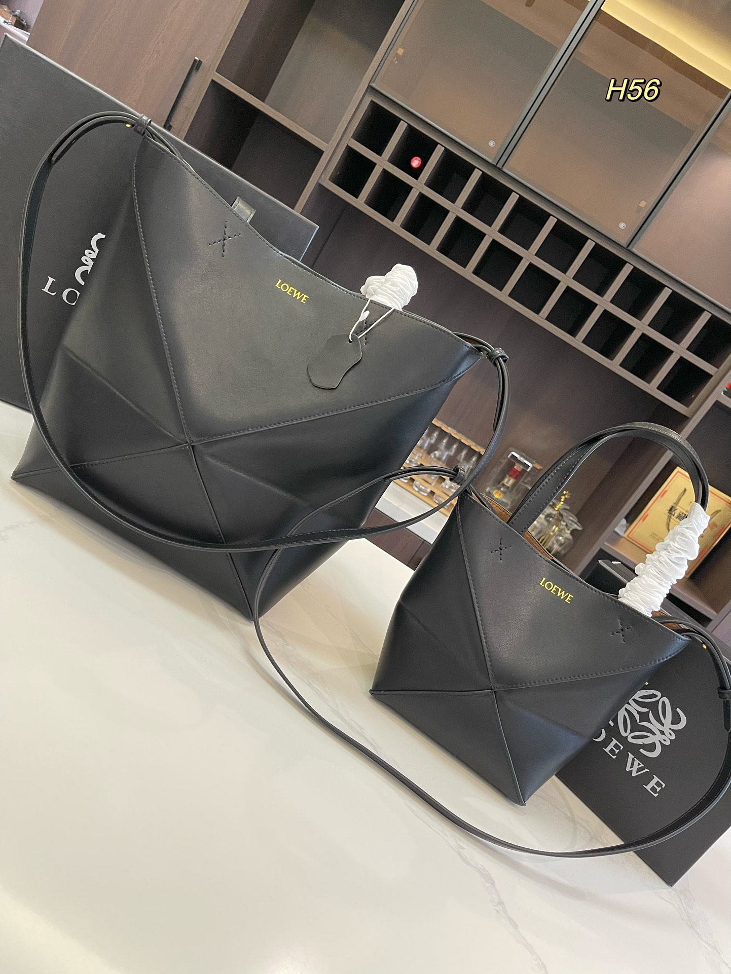 L-E Puzzle tote bag Foldable shopping bag with canvas liner