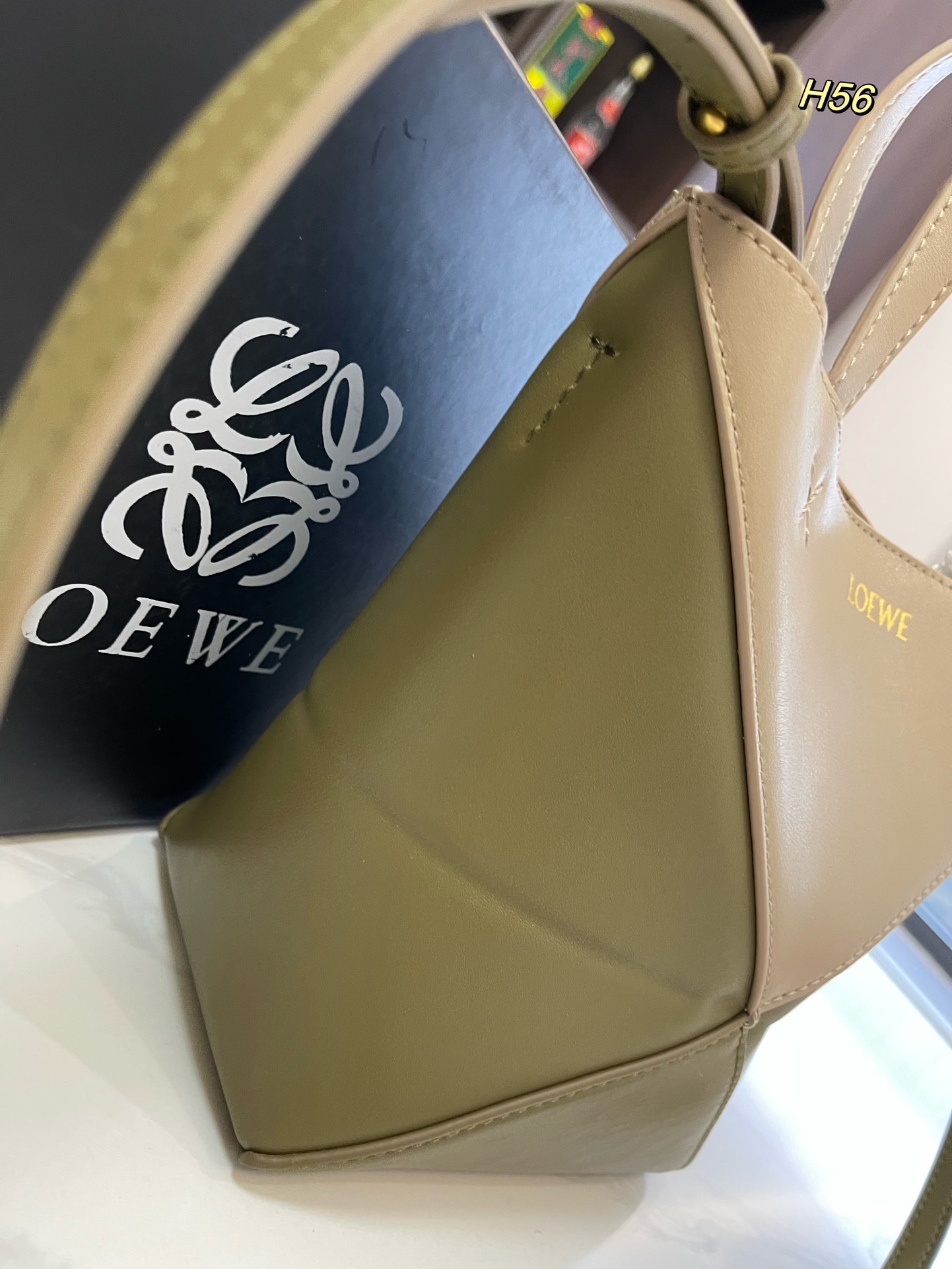 L-E Puzzle tote bag Foldable shopping bag with canvas liner