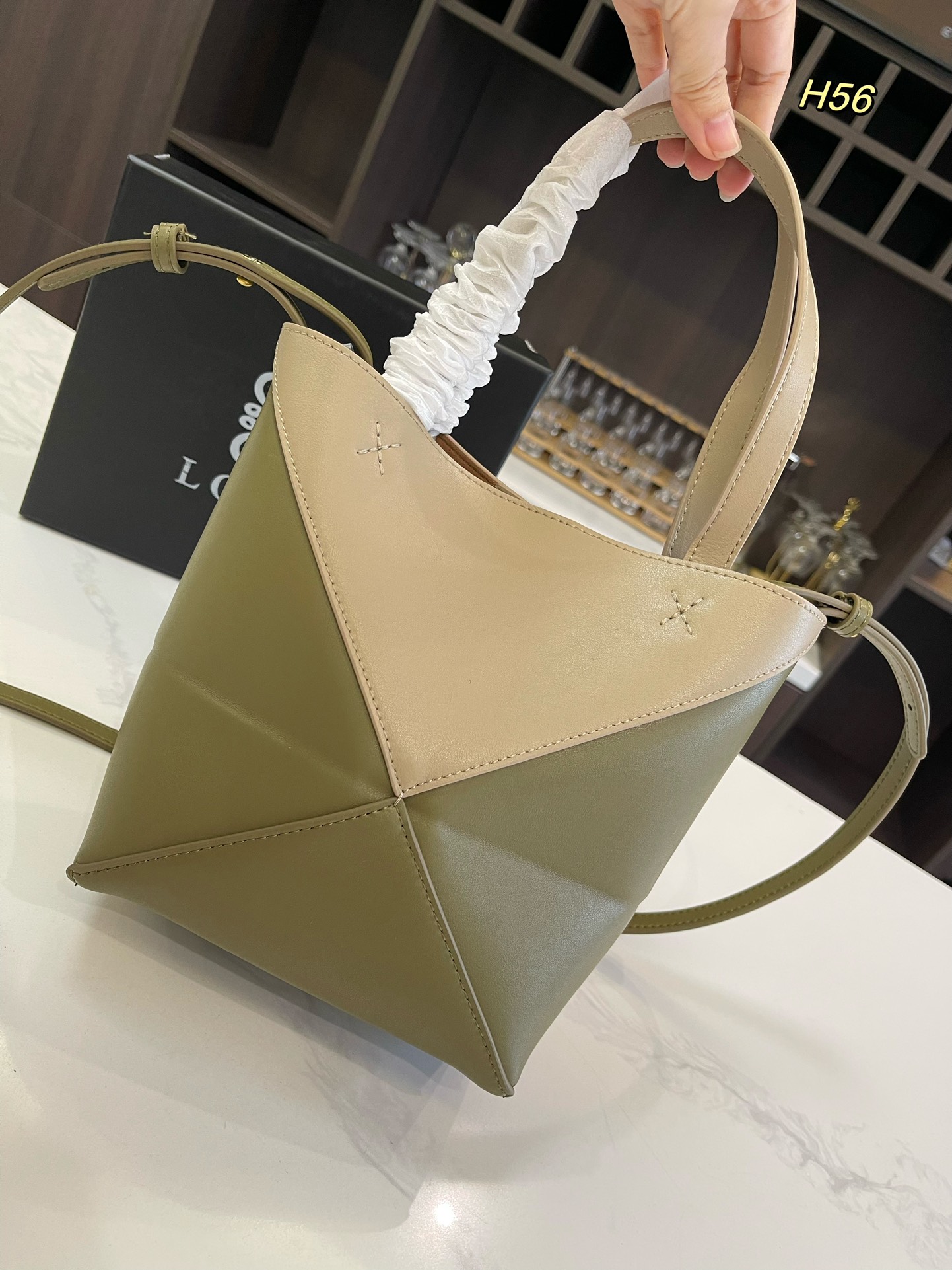 L-E Puzzle tote bag Foldable shopping bag with canvas liner