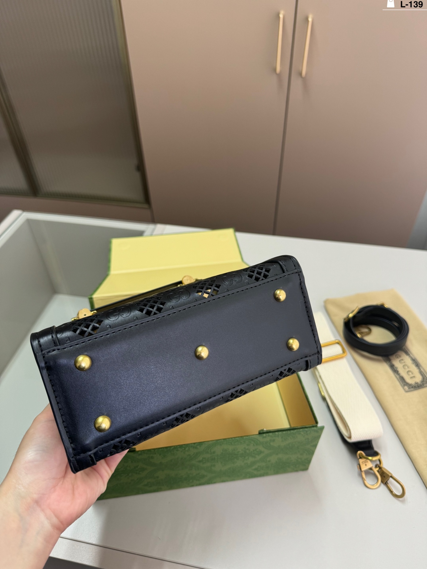 G-G Hollow series bamboo portable Diana shopping bag latest series