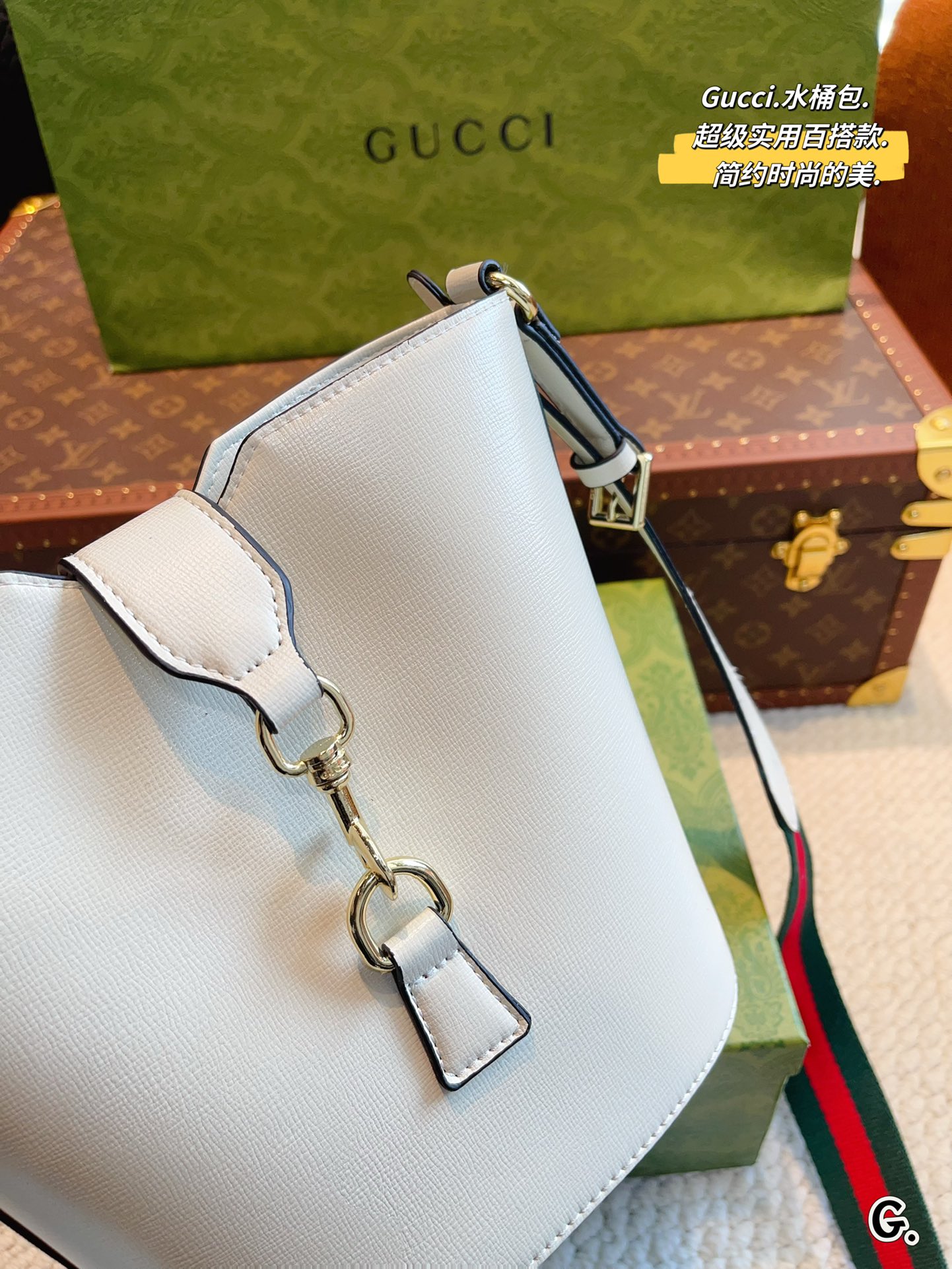 G-G Bucket bag decorated with interlocking double G logo new bucket bag