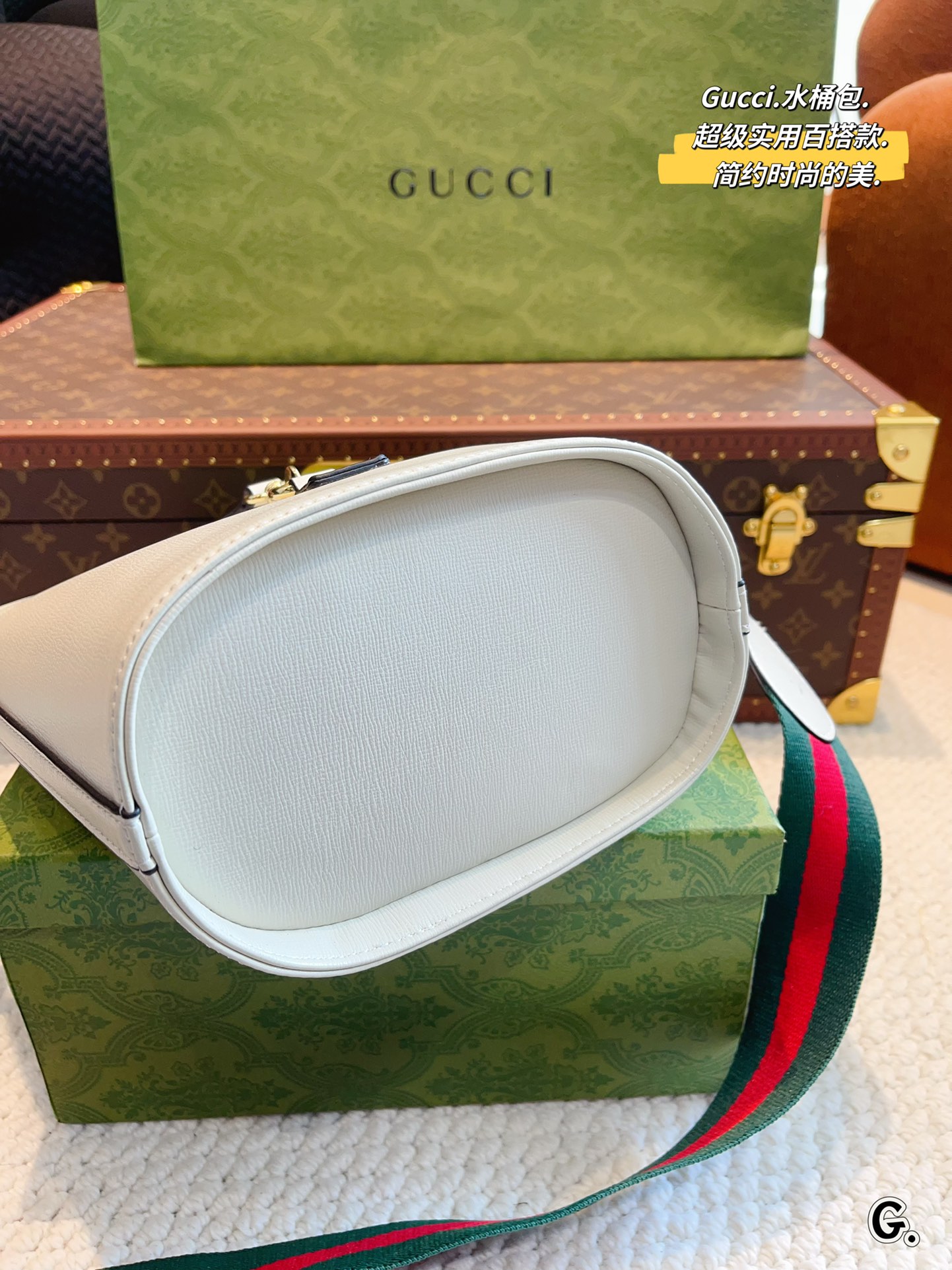 G-G Bucket bag decorated with interlocking double G logo new bucket bag