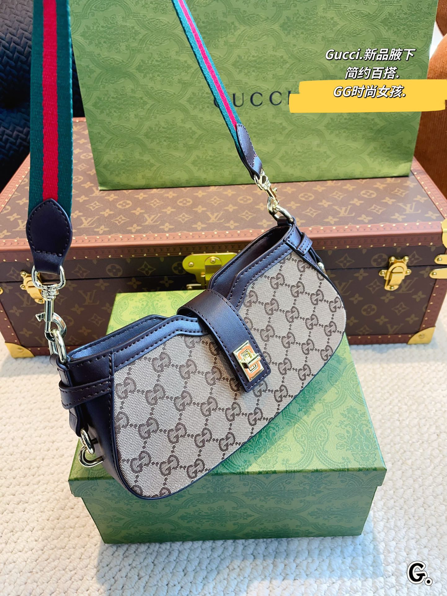 G-G Ophidia handbag underarm bag Joker classic close your eyes into retro advanced