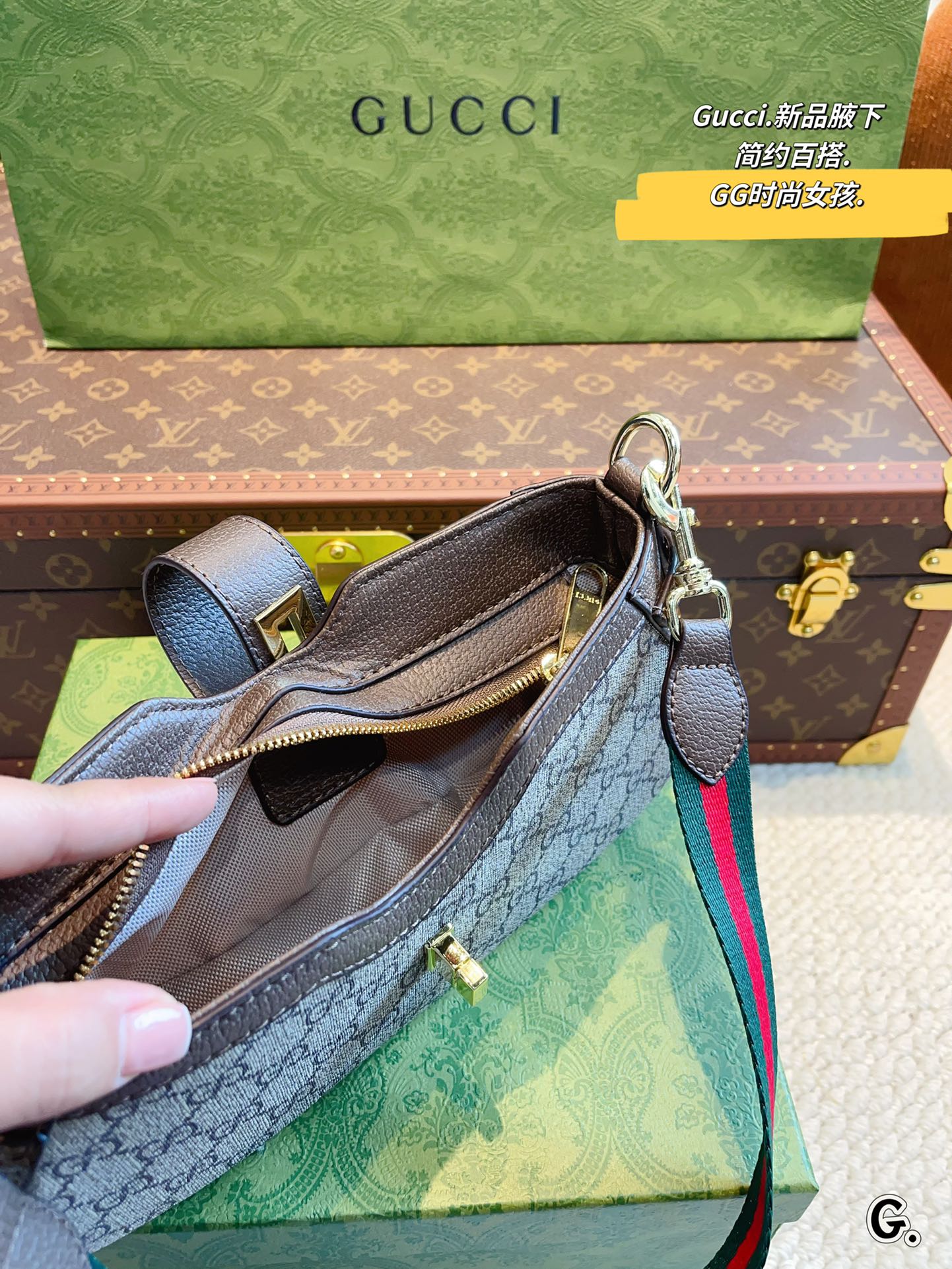 G-G Ophidia handbag underarm bag Joker classic close your eyes into retro advanced