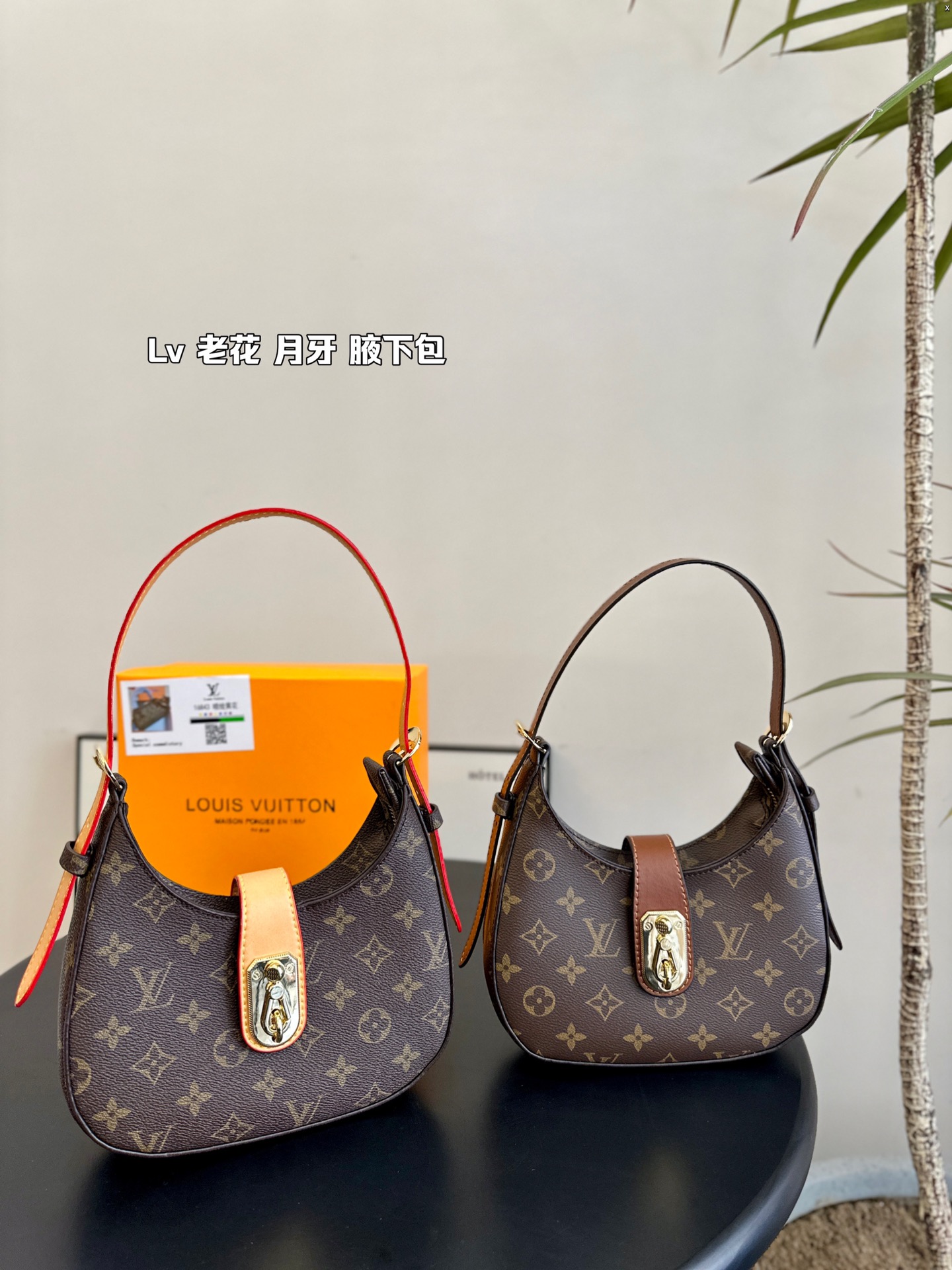 L-V Crescent underarm handbag