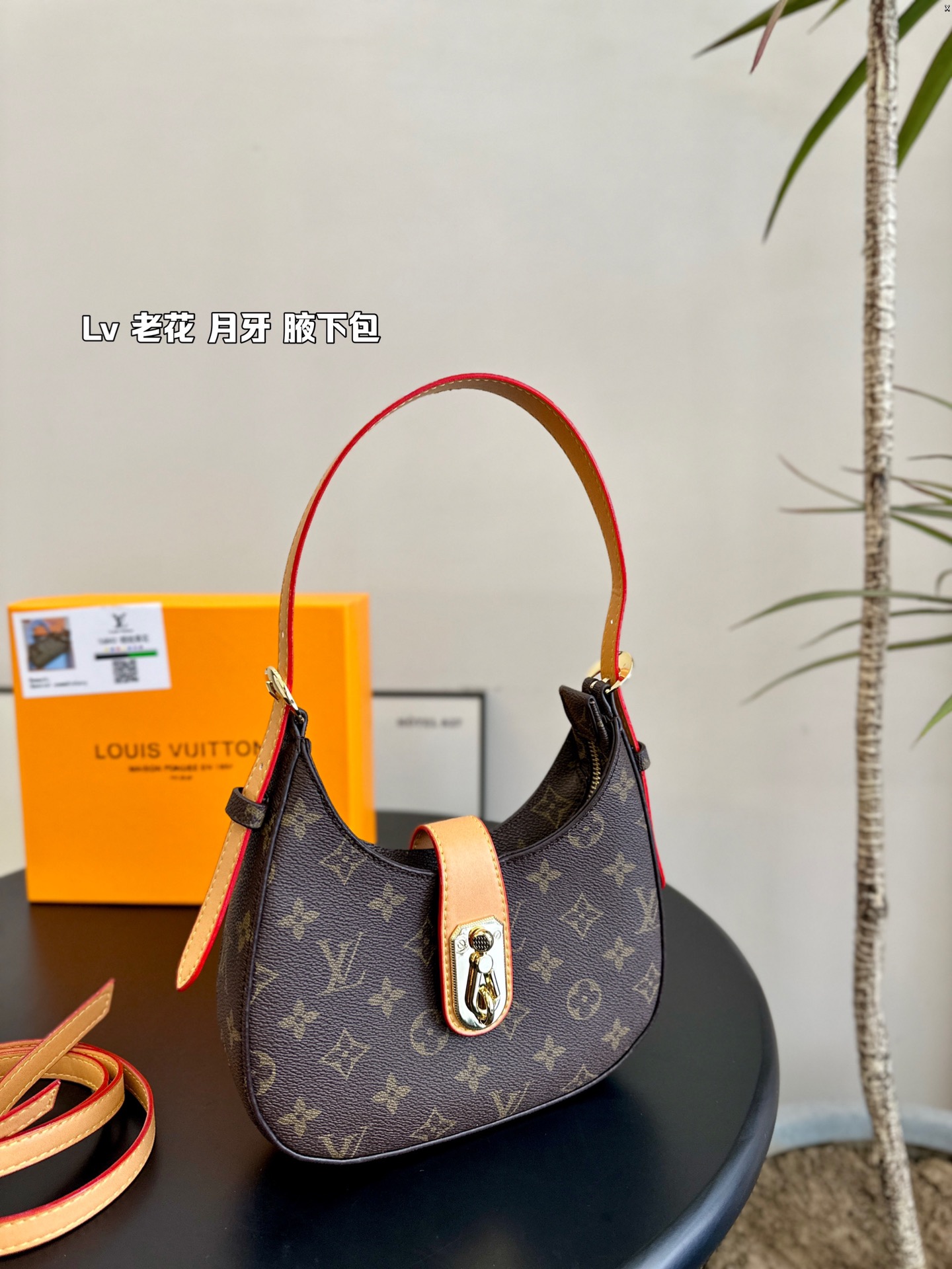 L-V Crescent underarm handbag