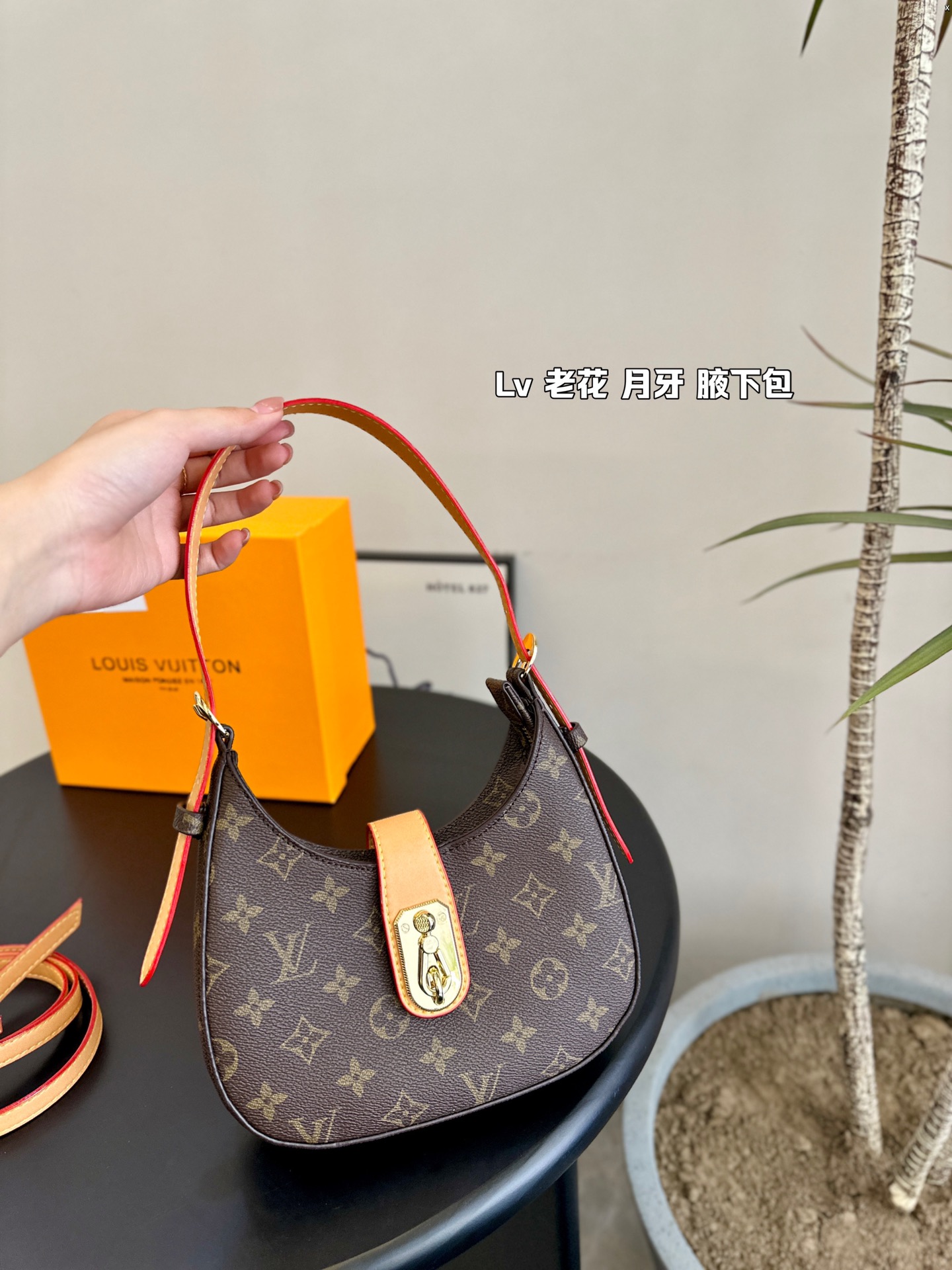 L-V Crescent underarm handbag