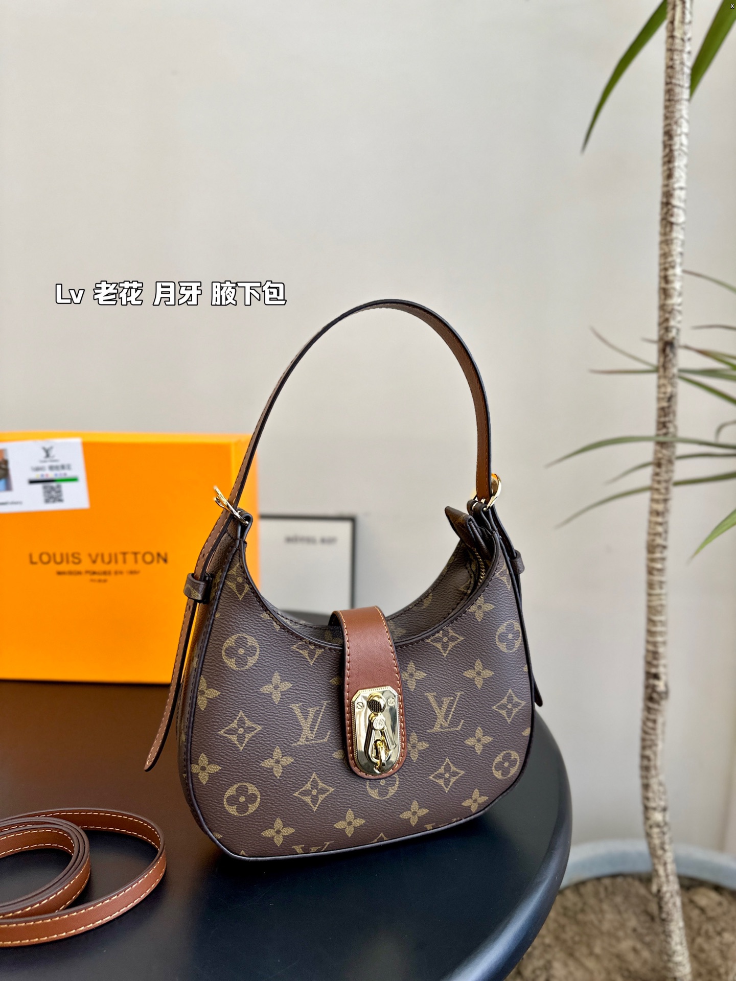 L-V Crescent underarm handbag