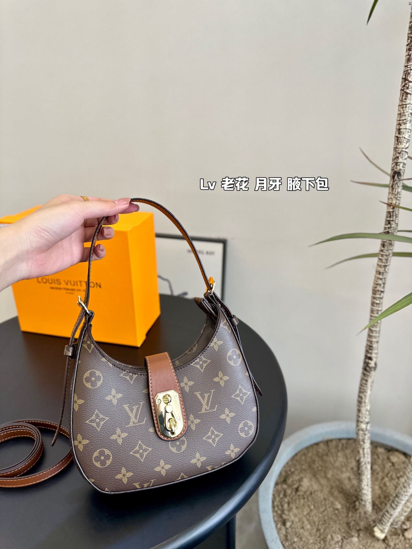 L-V Crescent underarm handbag