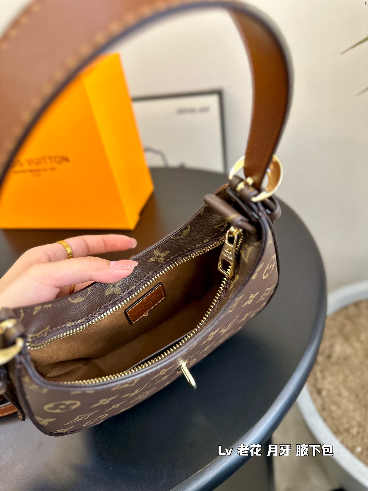 L-V Crescent underarm handbag