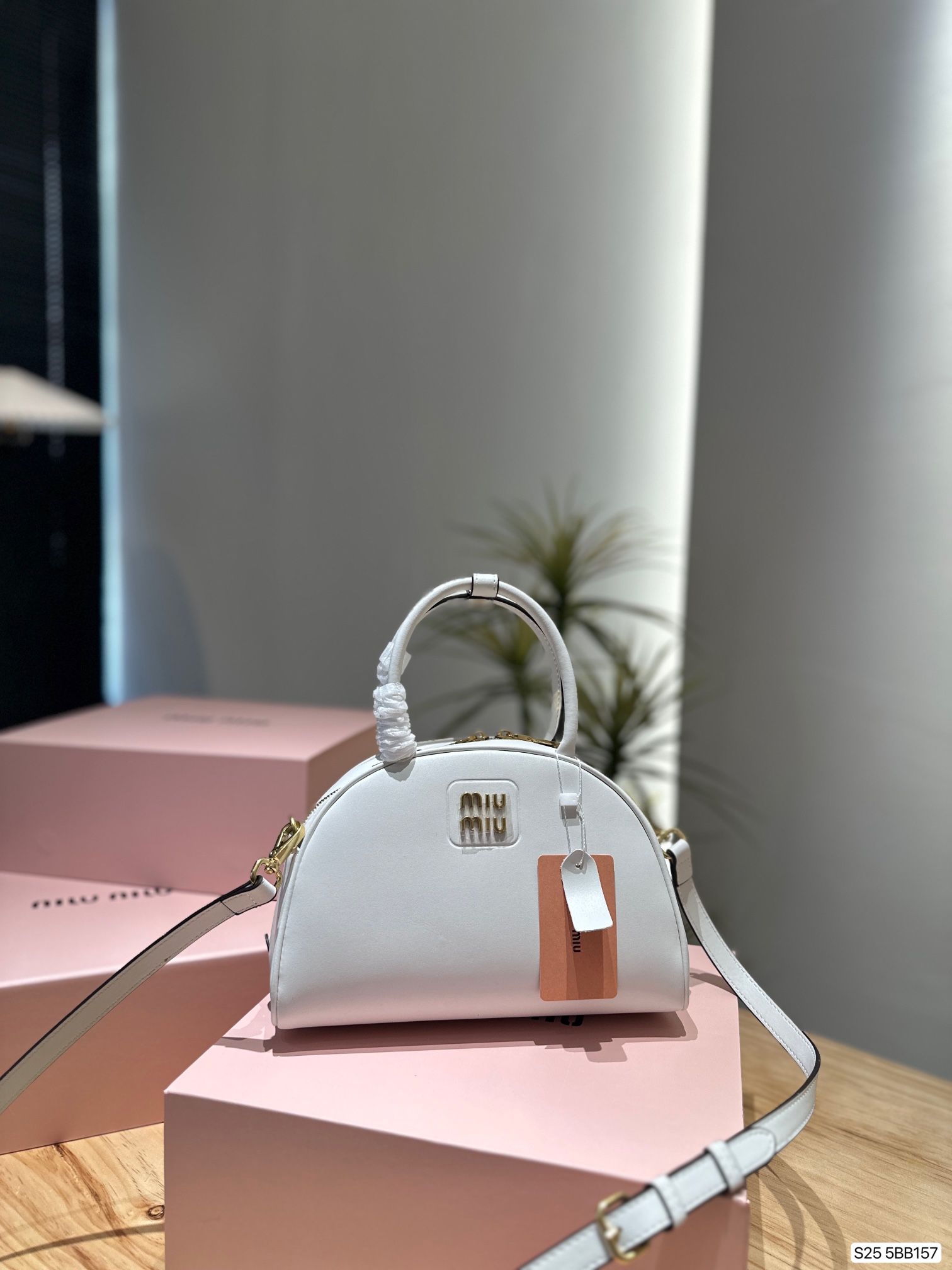 MIU Shell half moon bag