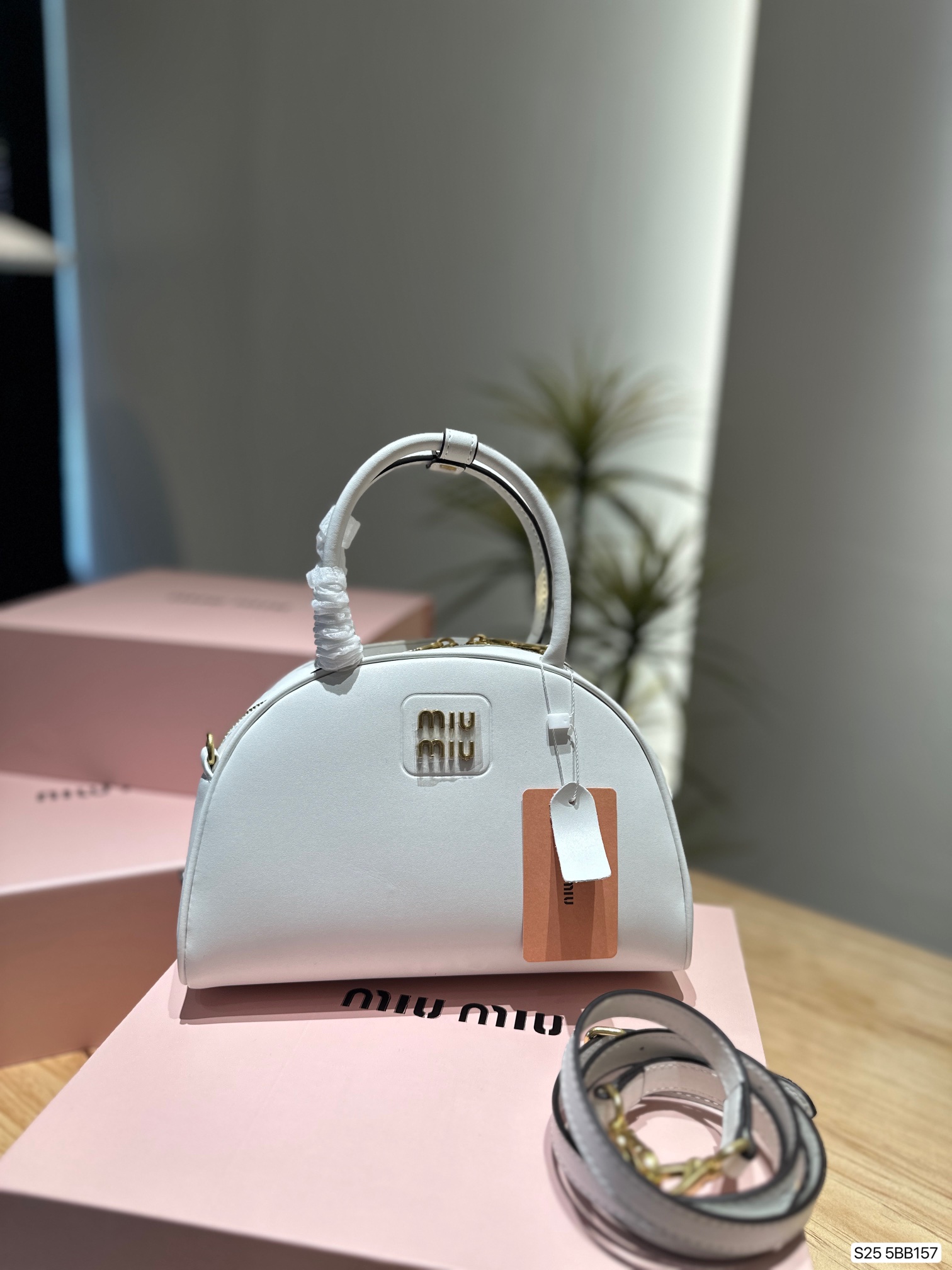 MIU Shell half moon bag