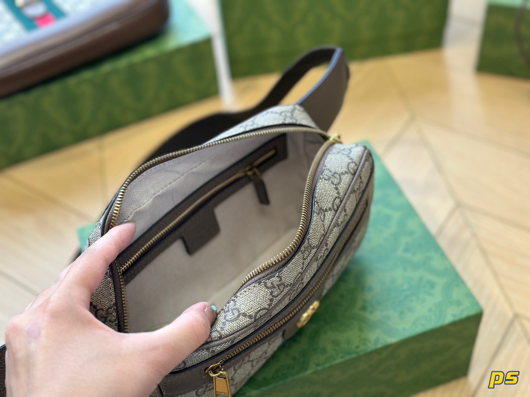 G-G Ophidia series double G chest bag waist bag  Classic red and green ribbon