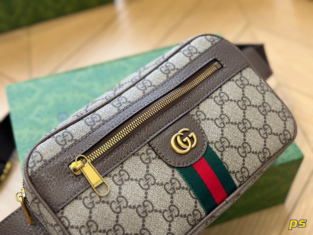 G-G Ophidia series double G chest bag waist bag  Classic red and green ribbon