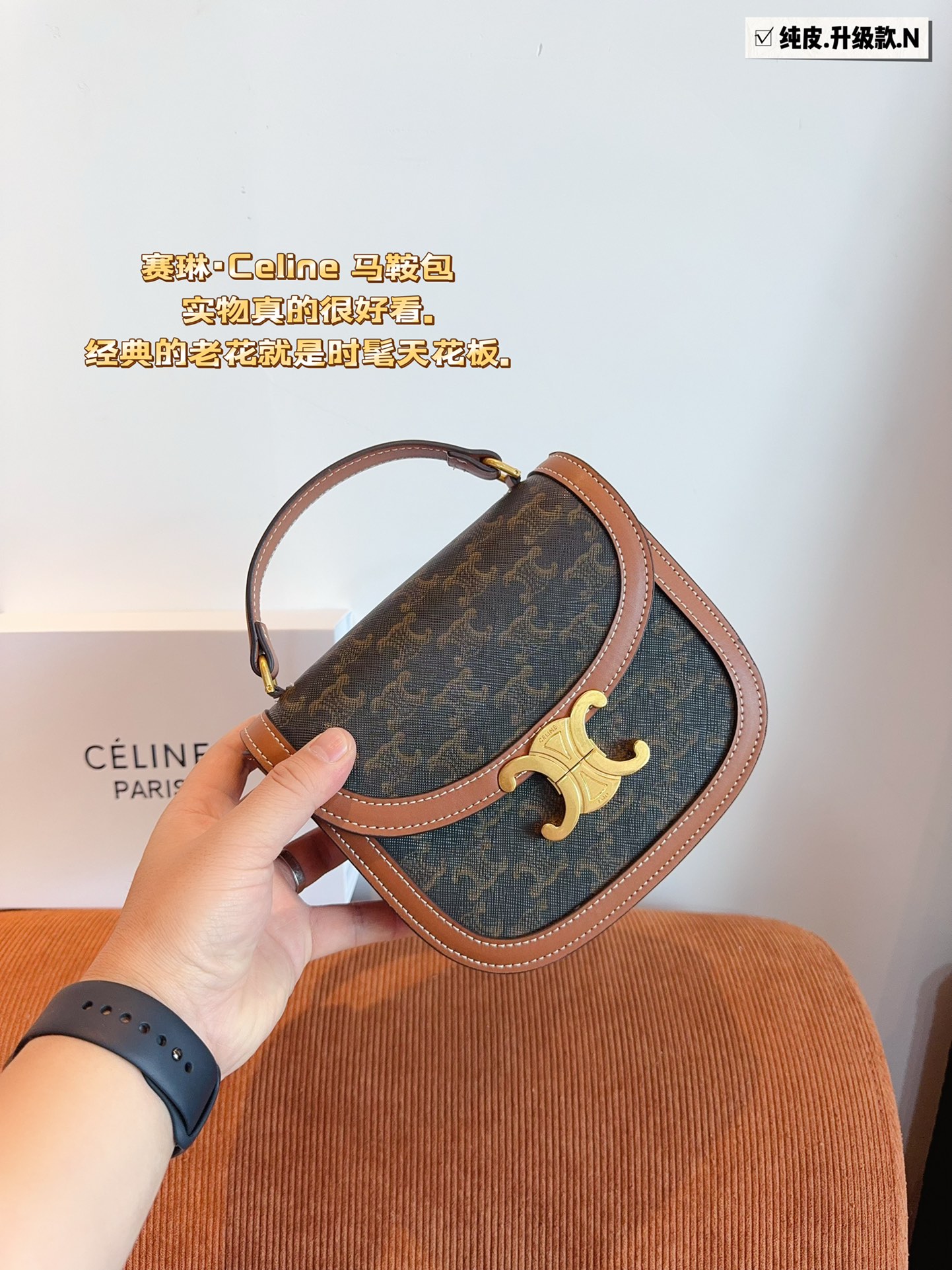 C-L Pure leather arc de Triomphe saddle bag