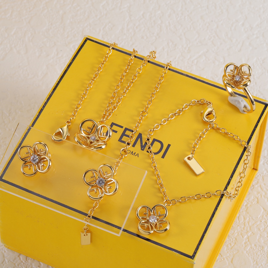 F-I Set earrings bracelet necklace ring 