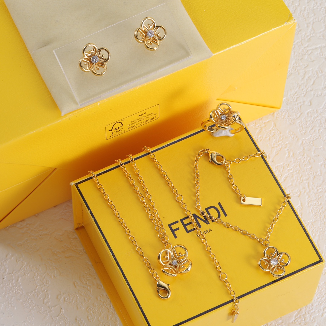 F-I Set earrings bracelet necklace ring 