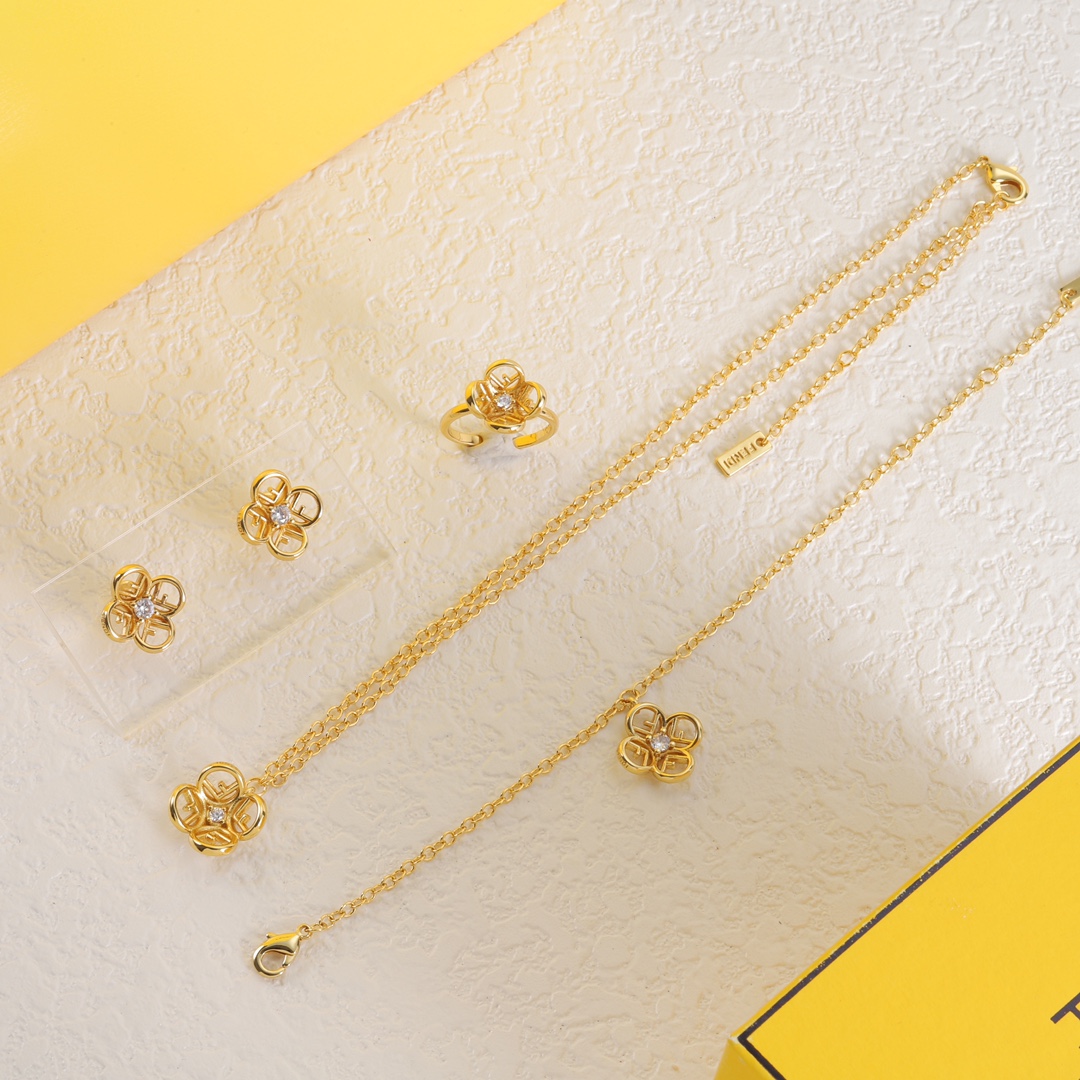 F-I Set earrings bracelet necklace ring 