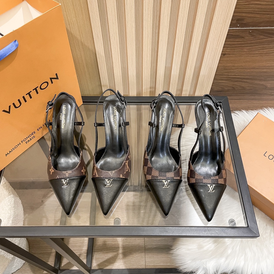 L-V New pointed reading sandals 8 cm