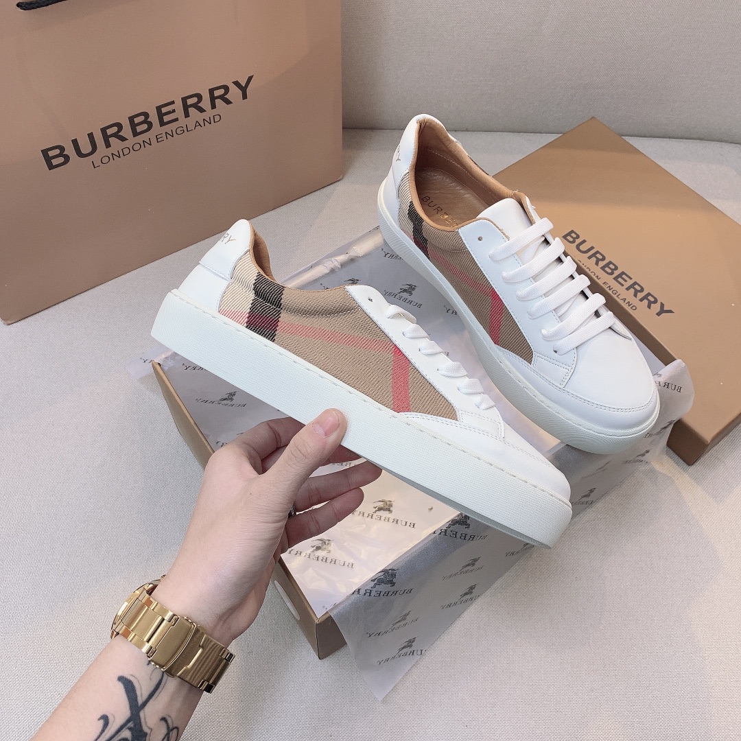 B-Y special plaid small white shoes