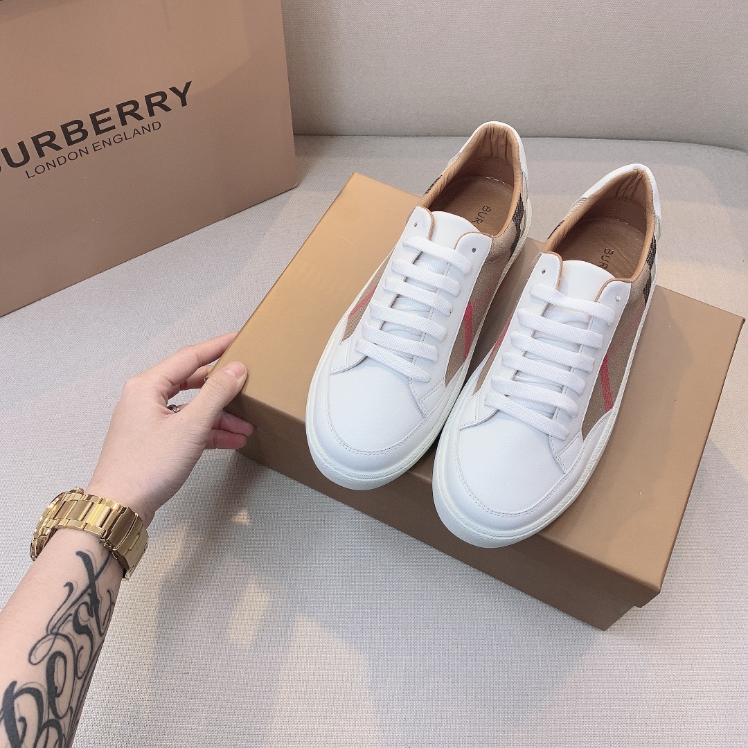 B-Y special plaid small white shoes