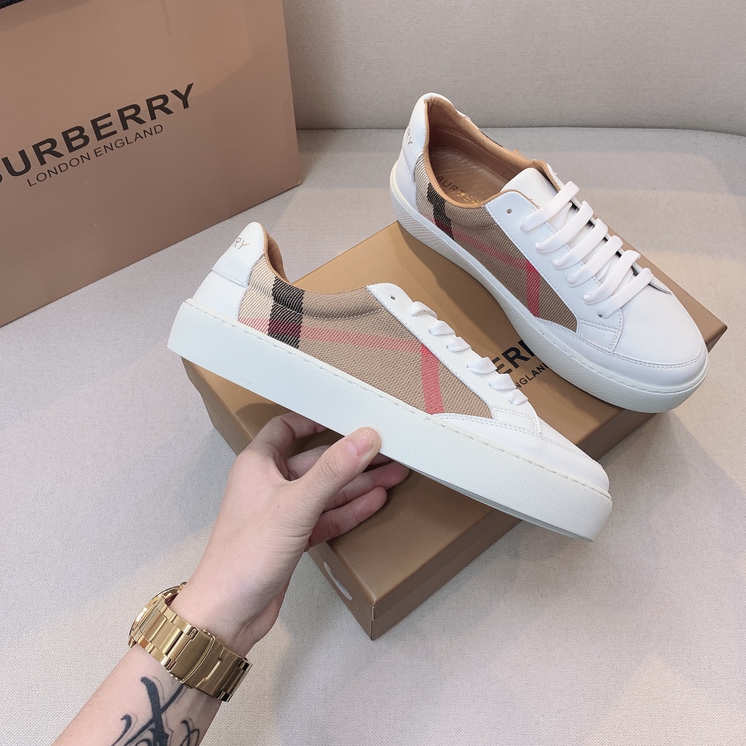 B-Y special plaid small white shoes