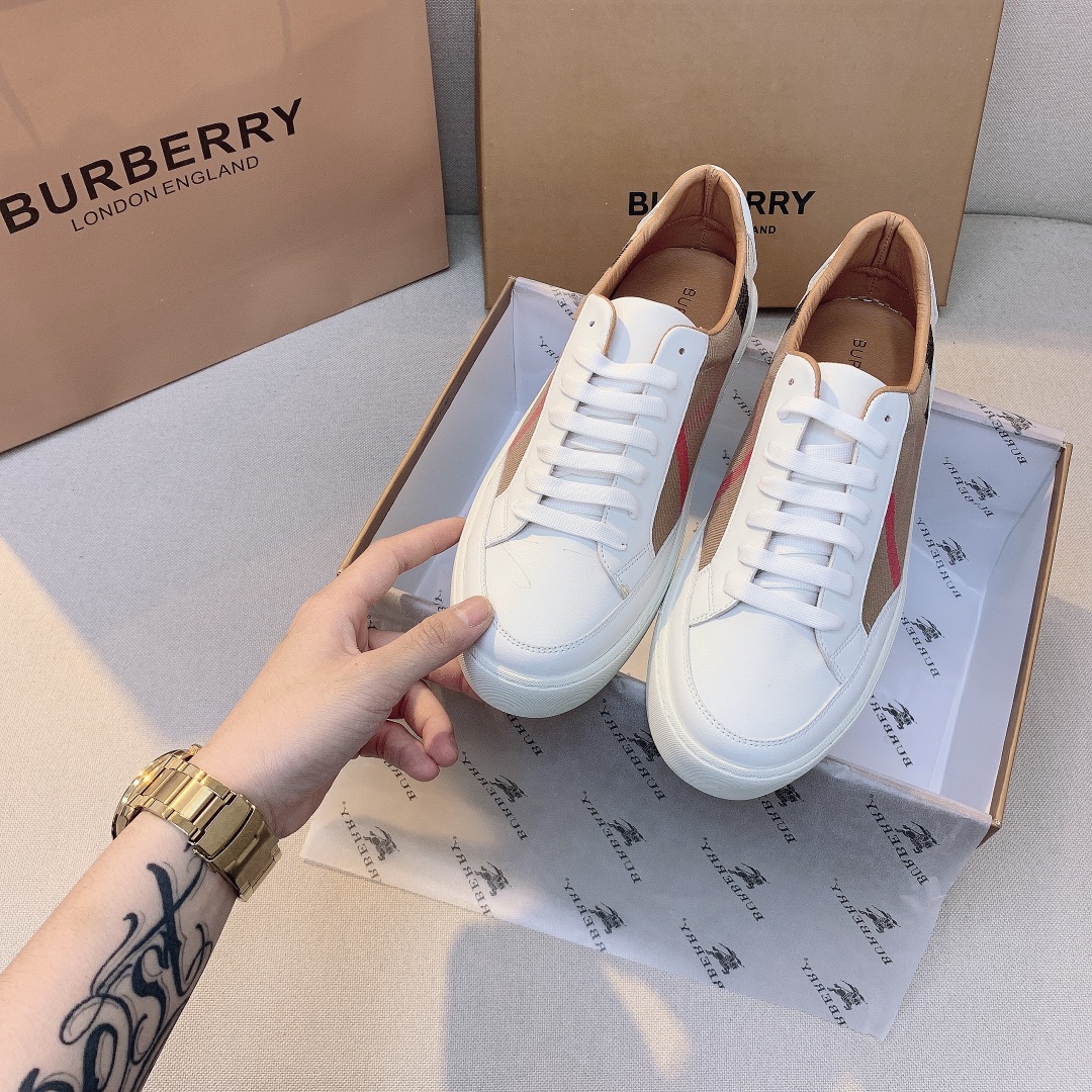 B-Y special plaid small white shoes