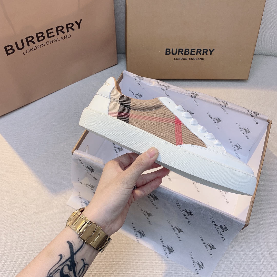 B-Y special plaid small white shoes