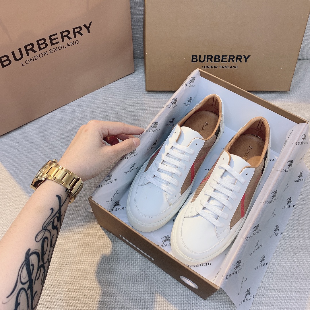 B-Y special plaid small white shoes