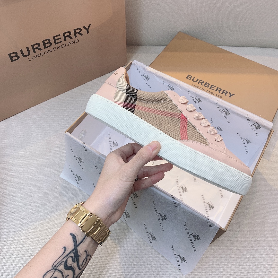 B-Y special plaid small white shoes