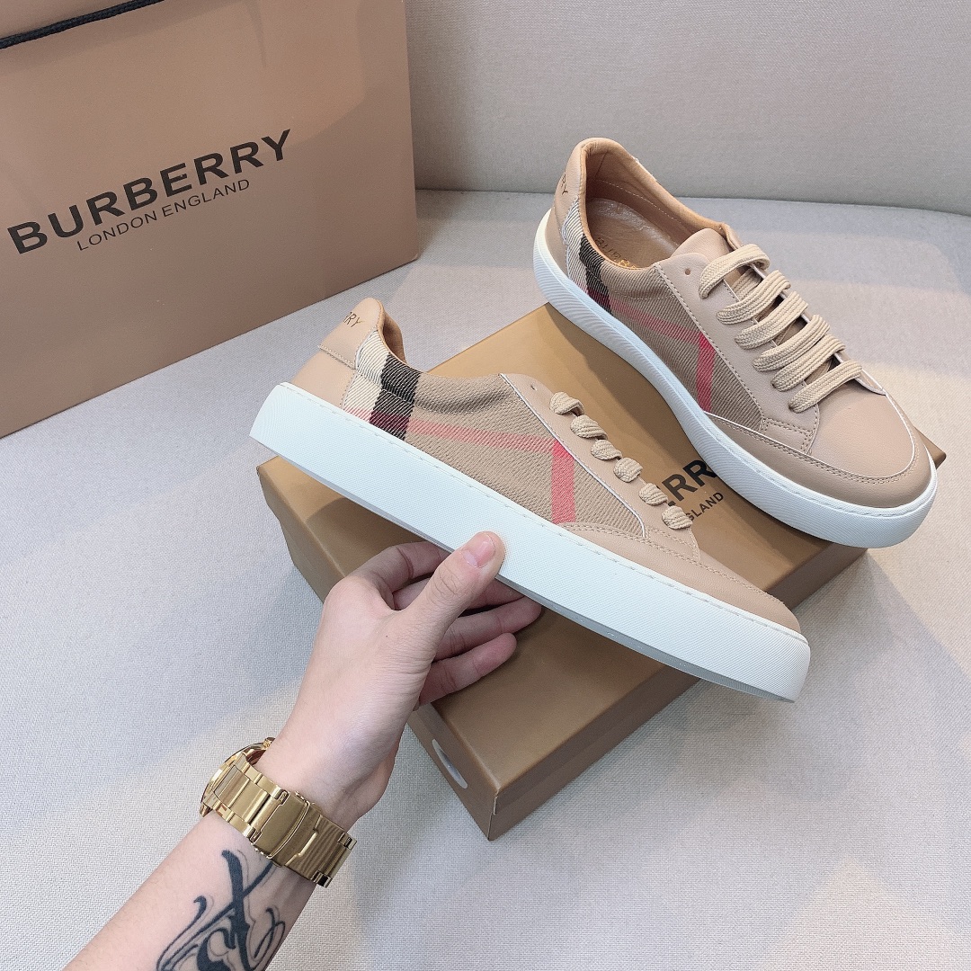 B-Y special plaid small white shoes