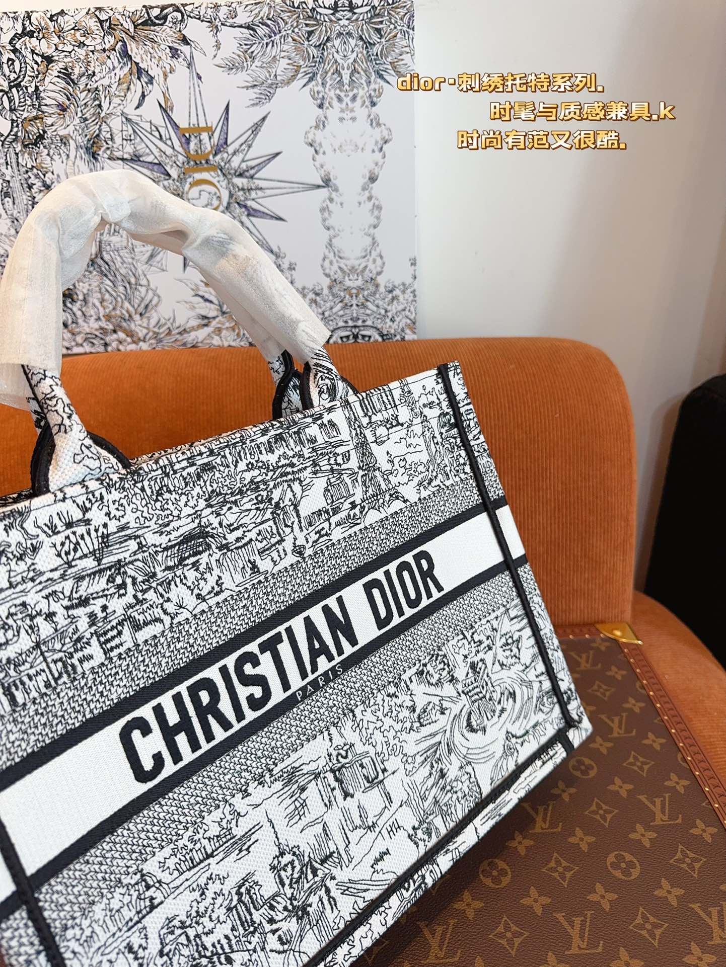 D-R CDBooktote24 latest shopping bag Three-dimensional embroidery is not ordinary goods