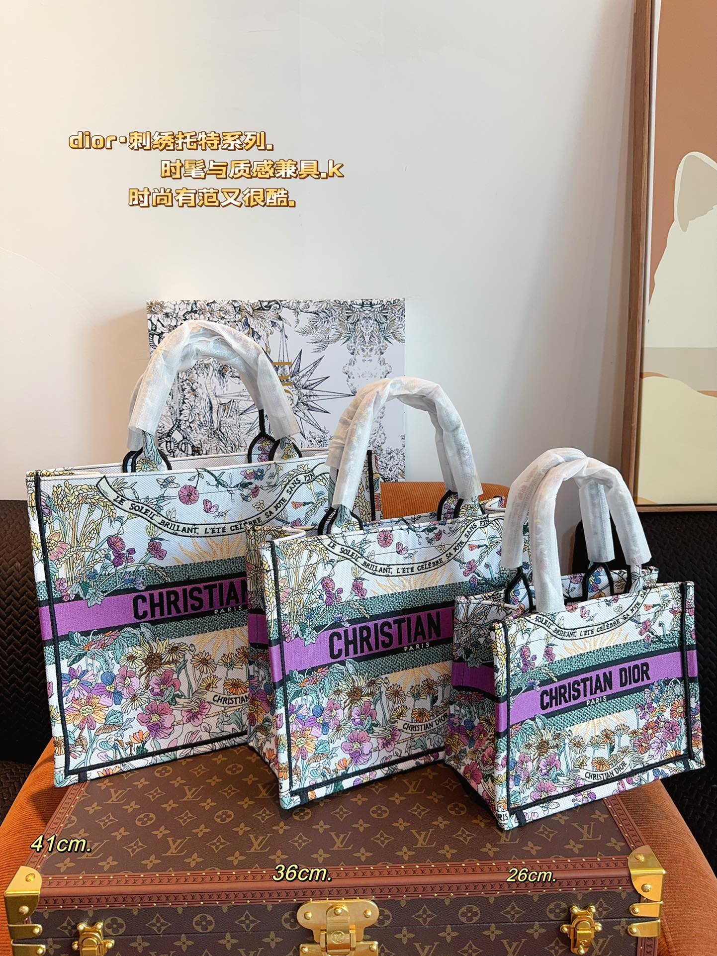 D-R CDBooktote24 latest shopping bag Three-dimensional embroidery is not ordinary goods