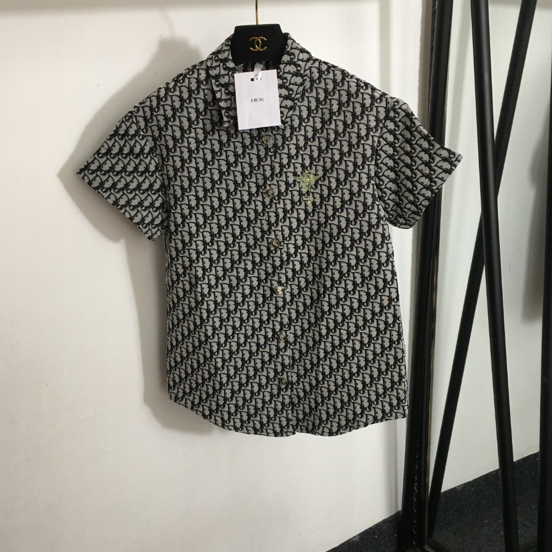 D-R  New color rhinestone letters reading letters short-sleeved shirt