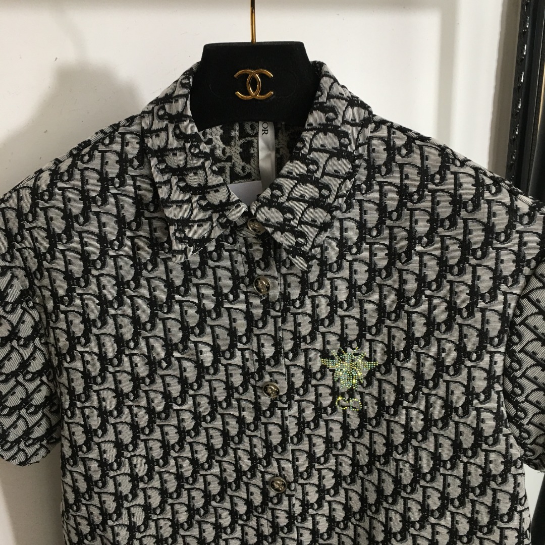 D-R  New color rhinestone letters reading letters short-sleeved shirt