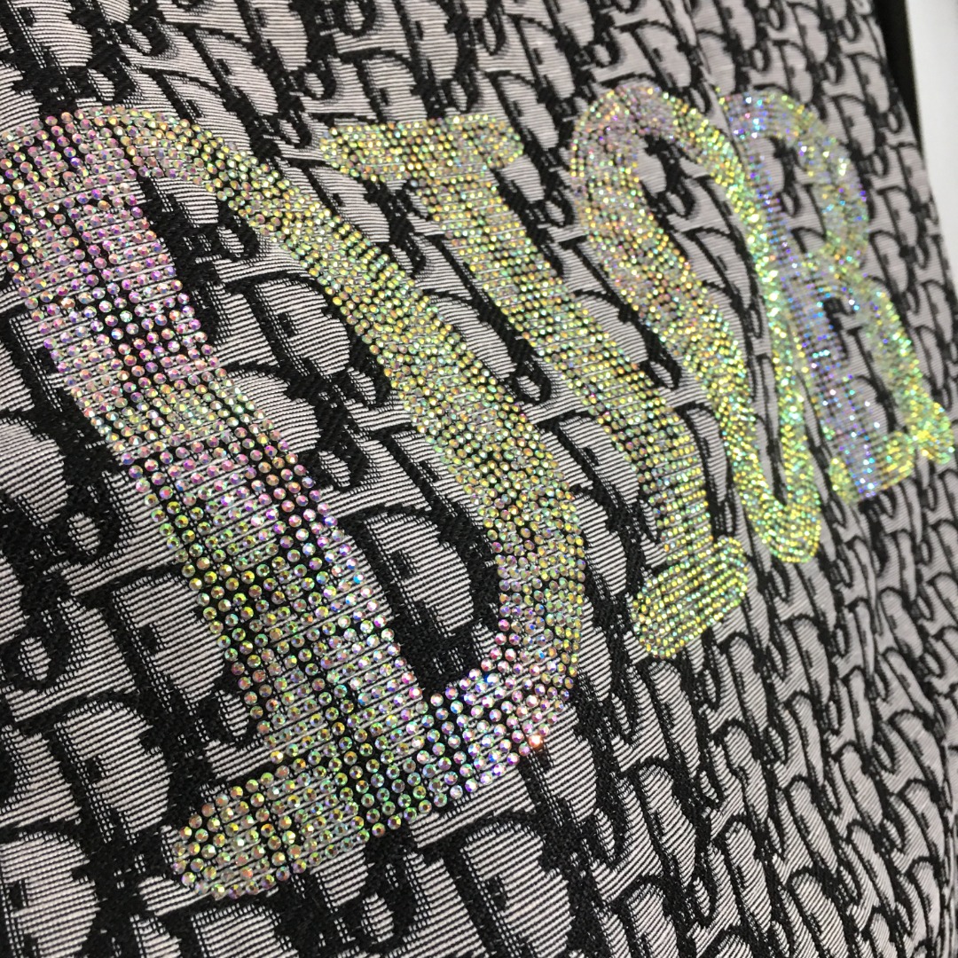 D-R  New color rhinestone letters reading letters short-sleeved shirt