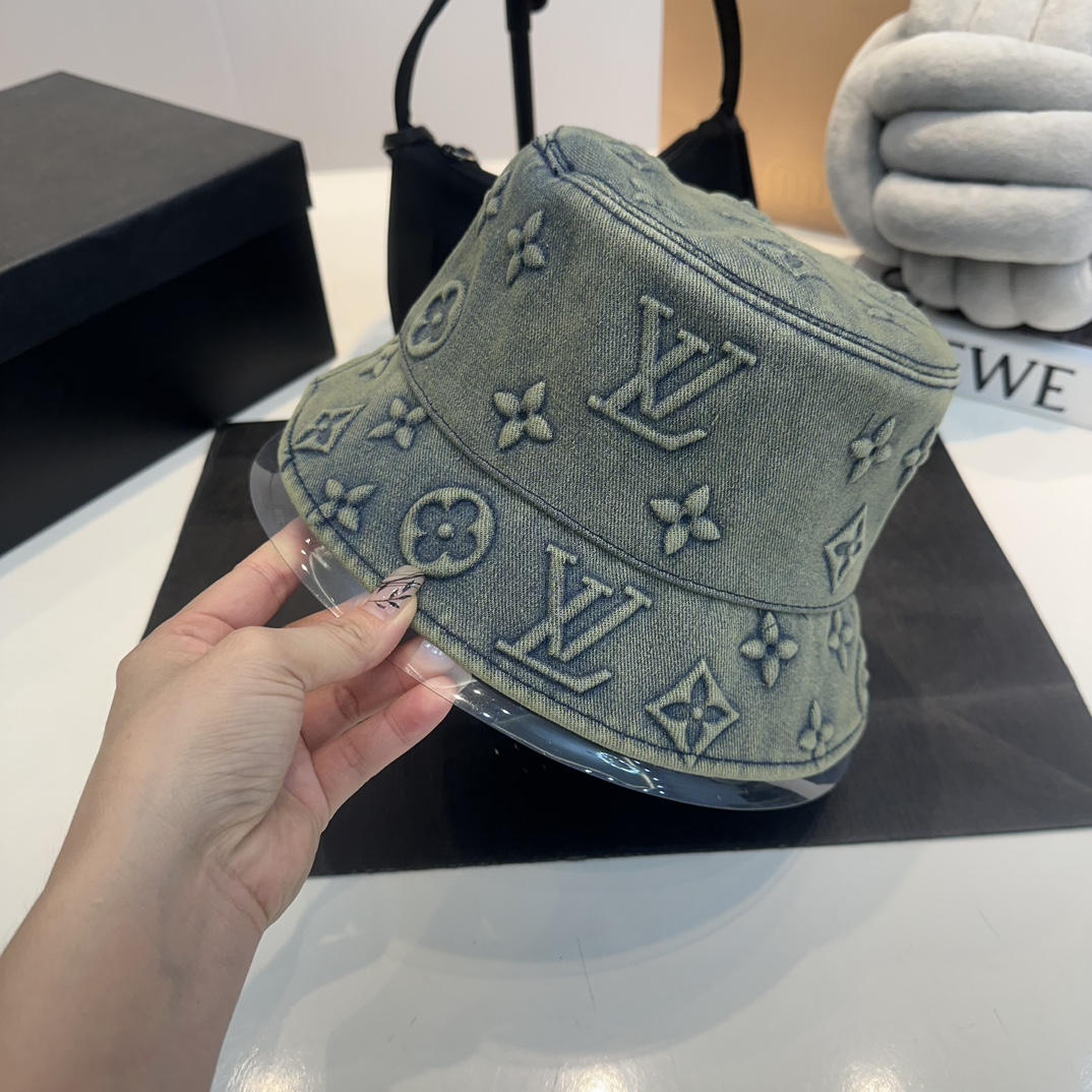 L-V New cowboy fisherman's hat new technology fabric, bucket hat type huge cover face.You can wear material 57cm all year round.