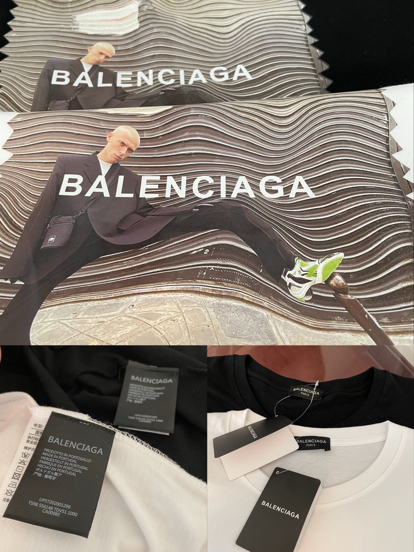 B-A Stamp printing abstract pattern short sleeve T-shirt