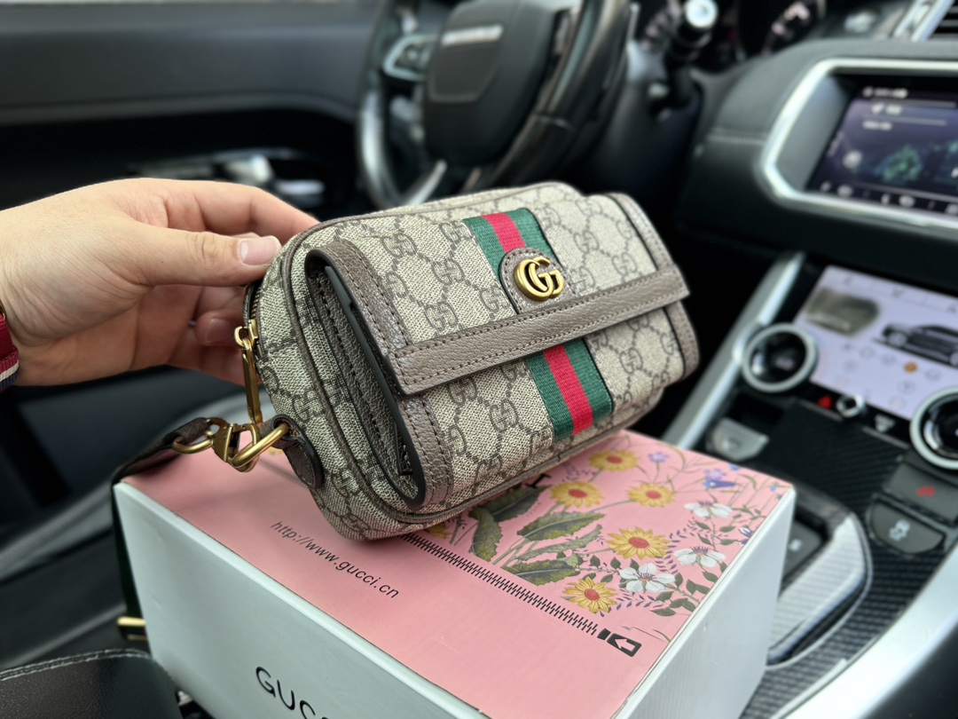 G-G Ophidia double G logo detachable shoulder strap canvas patchwork leather shoulder bag mini ladies