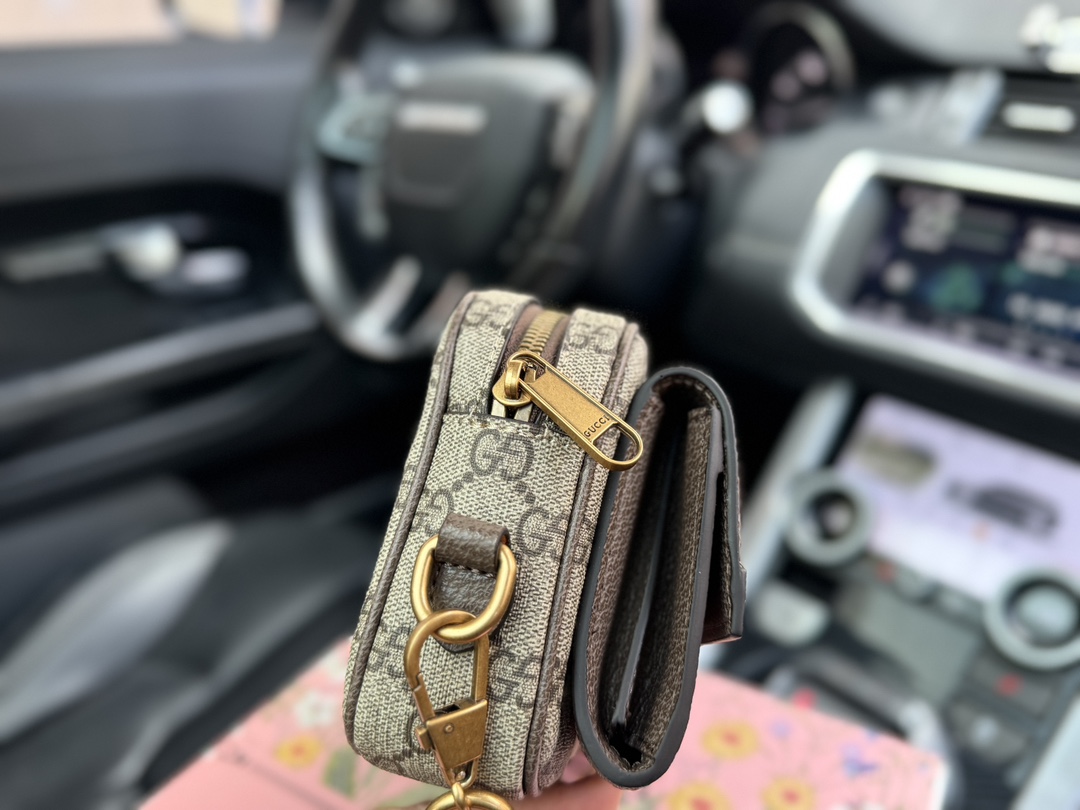 G-G Ophidia double G logo detachable shoulder strap canvas patchwork leather shoulder bag mini ladies