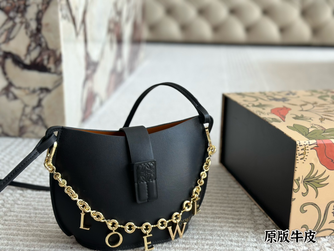 L-E Calfskin bucket bag shoulder bag diagonal handbag