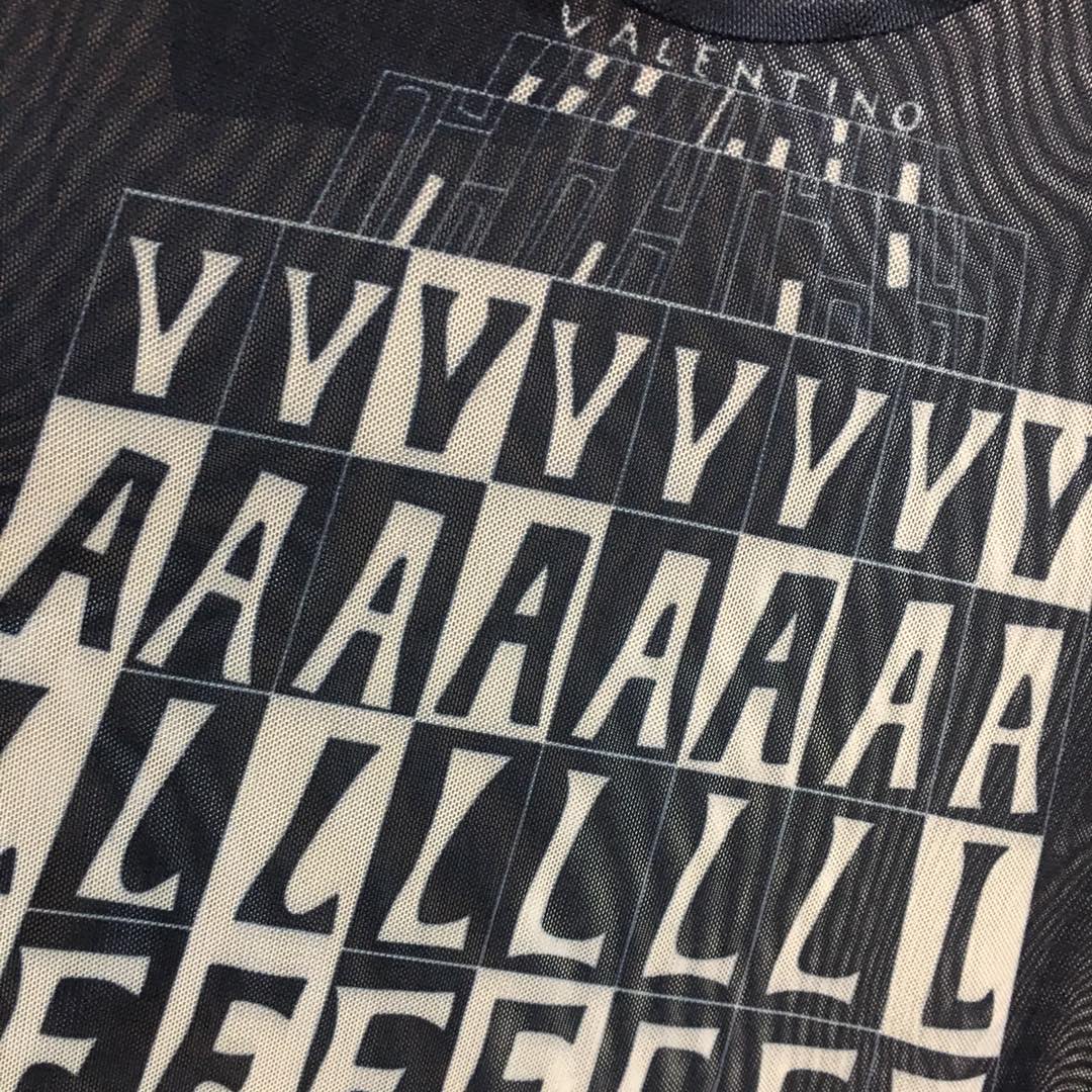 V-NO The new contrast letter printed mesh breathable slim slim one-piece tights Bodysuit,