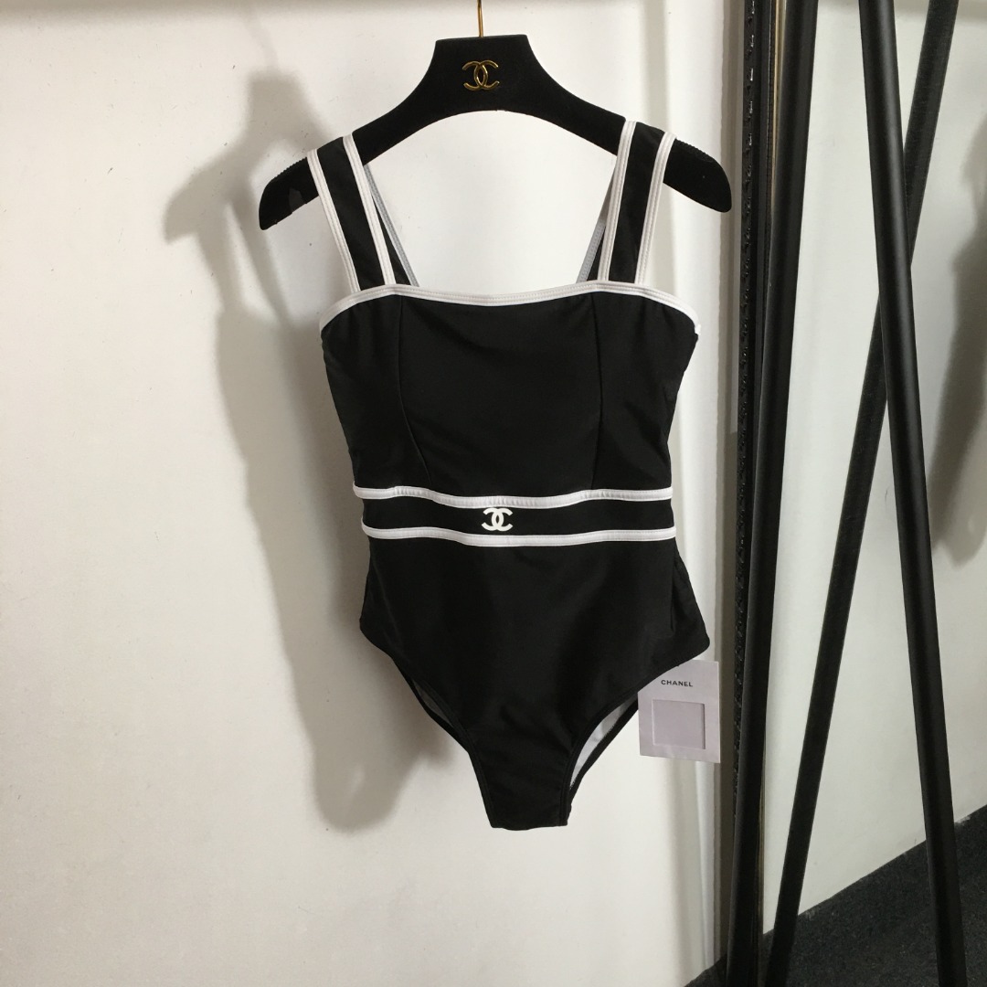 C-L New logo color matching sling one-piece swimsuit,