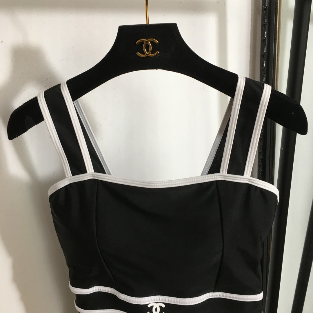 C-L New logo color matching sling one-piece swimsuit,