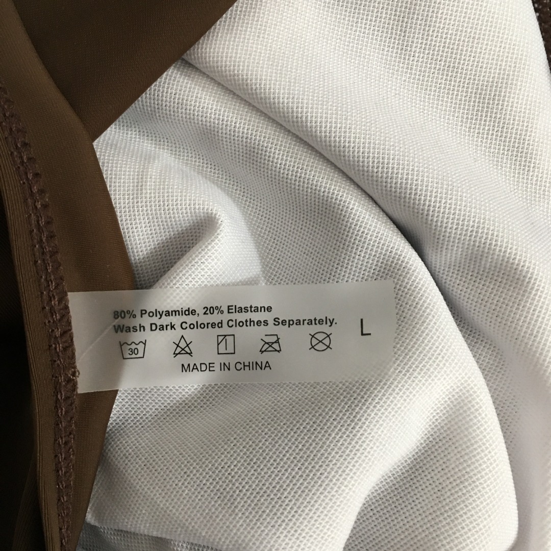 L-V New logo hardware decorative pleated waist neck strap one-piece swimsuit