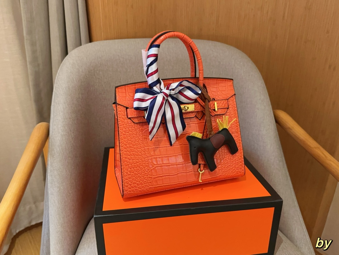 H-S Crocodile birkin25 platinum bag Size 25×20×13