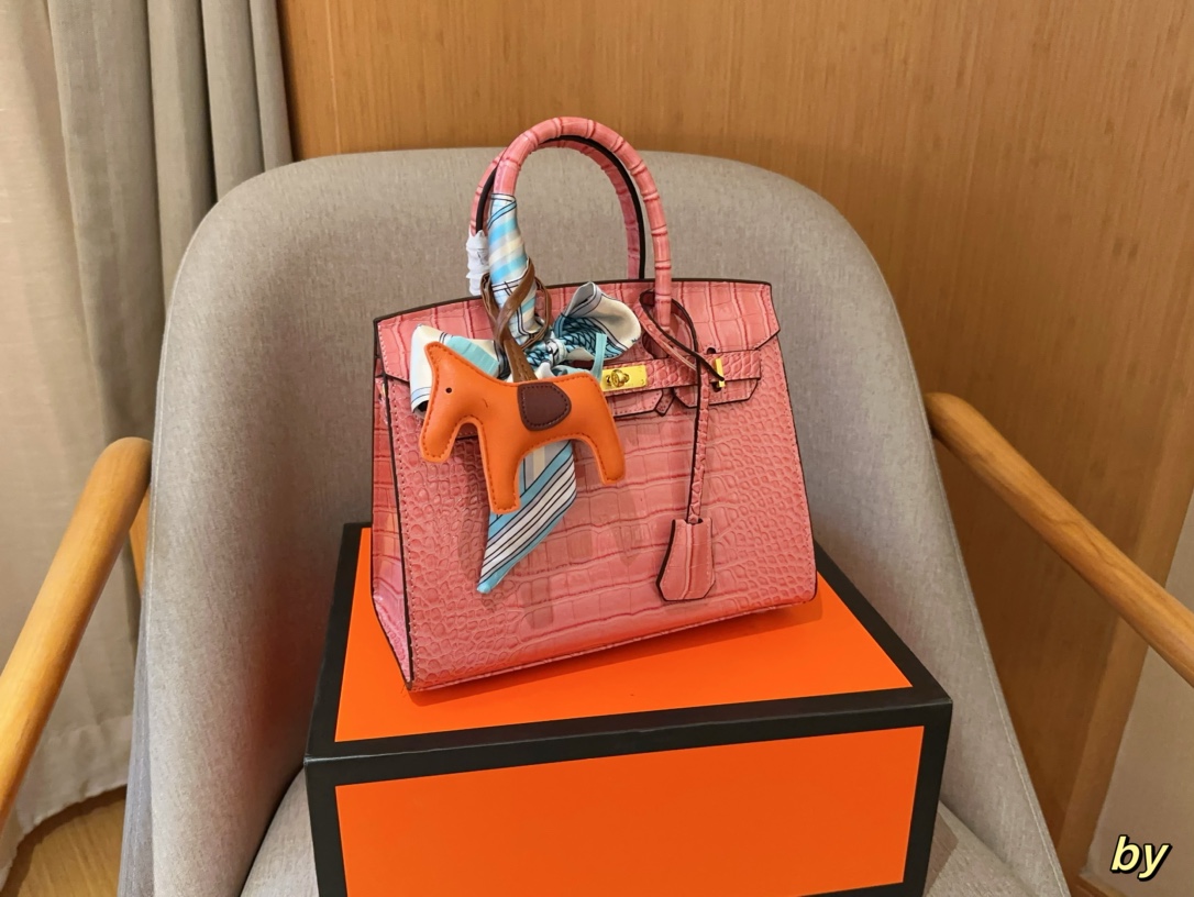 H-S Crocodile birkin25 platinum bag Size 25×20×13