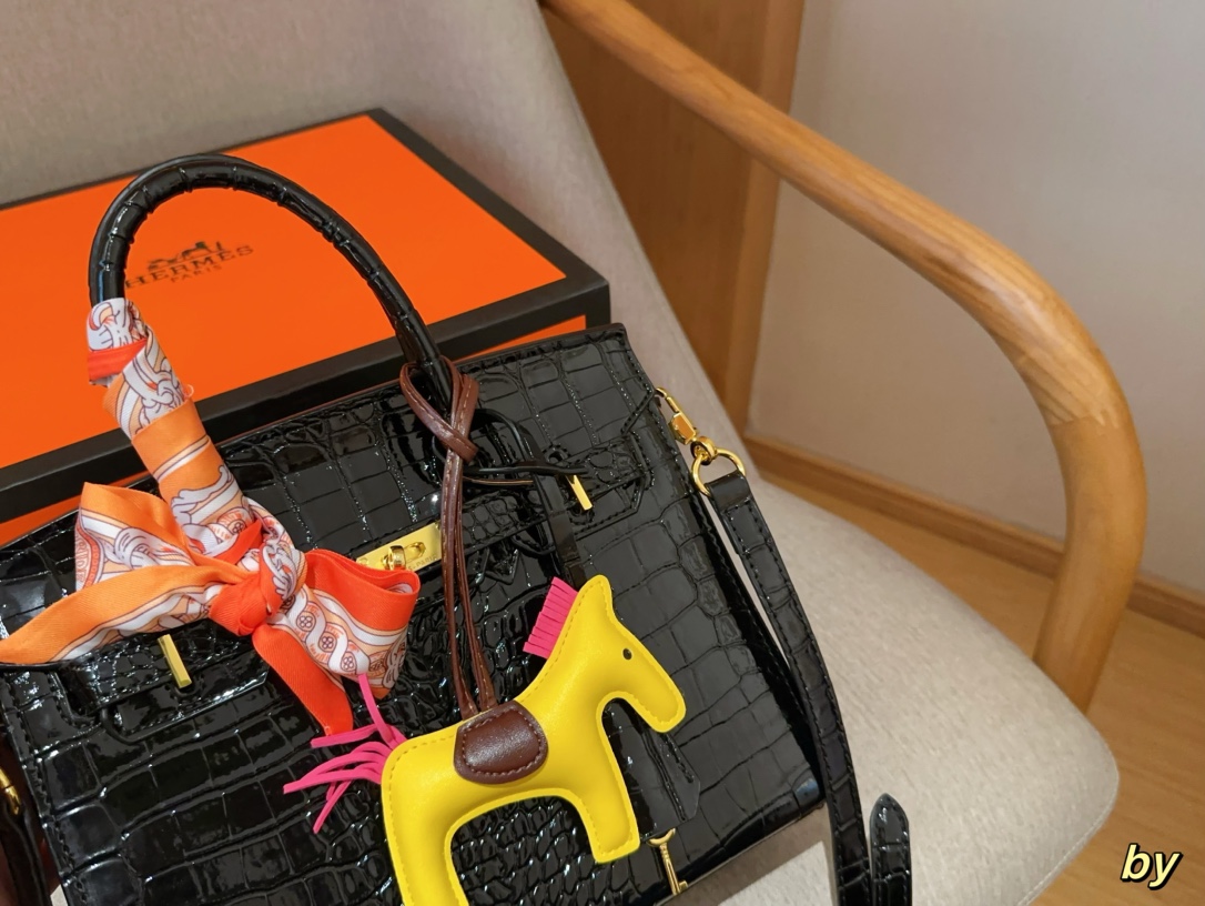 H-S Crocodile birkin25 platinum bag Size 25×20×13