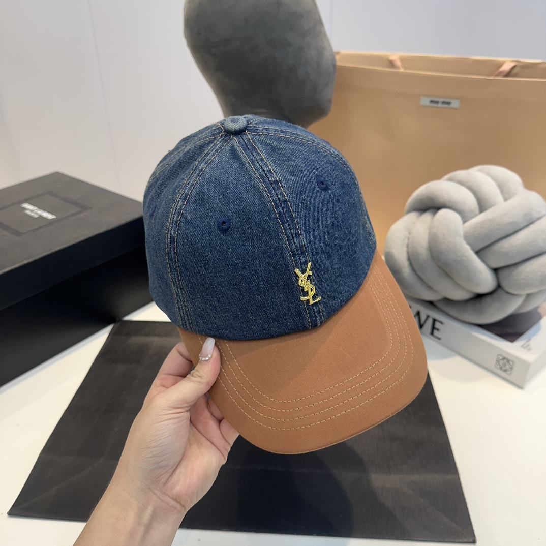 YS-L The new classic denim two-color counter with the same baseball cap, the details are exquisite, classic men and women, trendy! Super hot